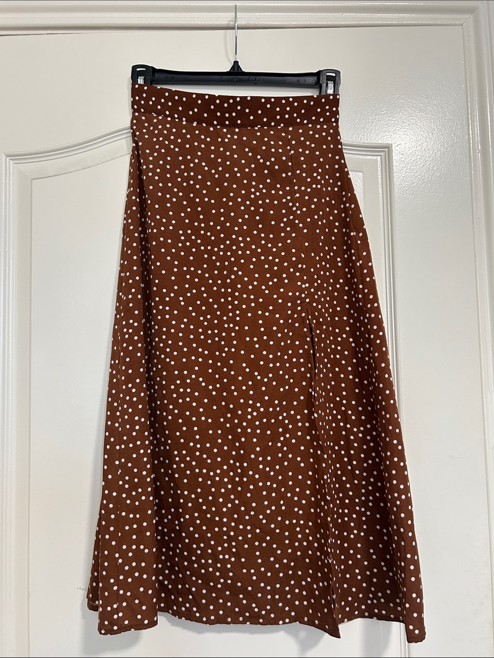 Brown Polka Dot Deer A-Line Skirt